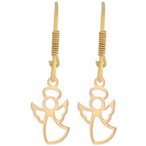 گوشواره طلا 18 عیار دخترانه طلای مستجابی مدل فرشته کد 78